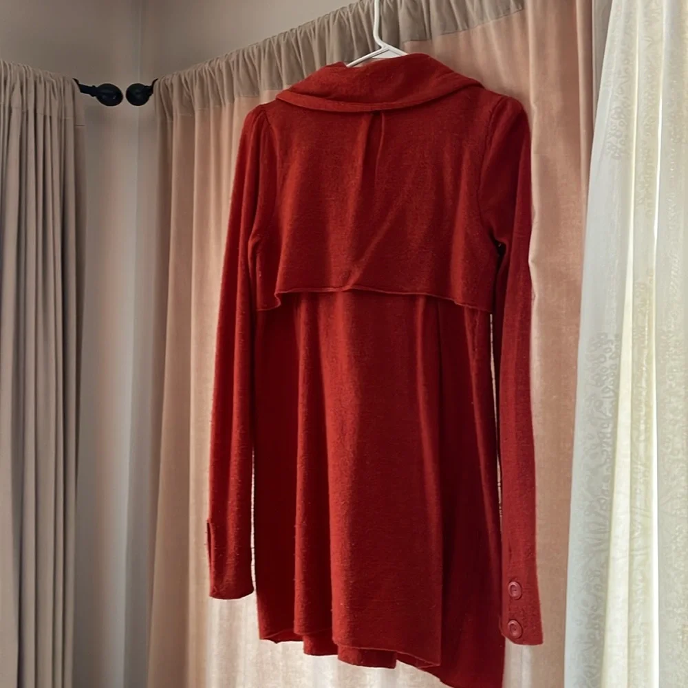 Moth Anthropologie burnt orange long cardigann sweater size smalll - Picture 2 of 2